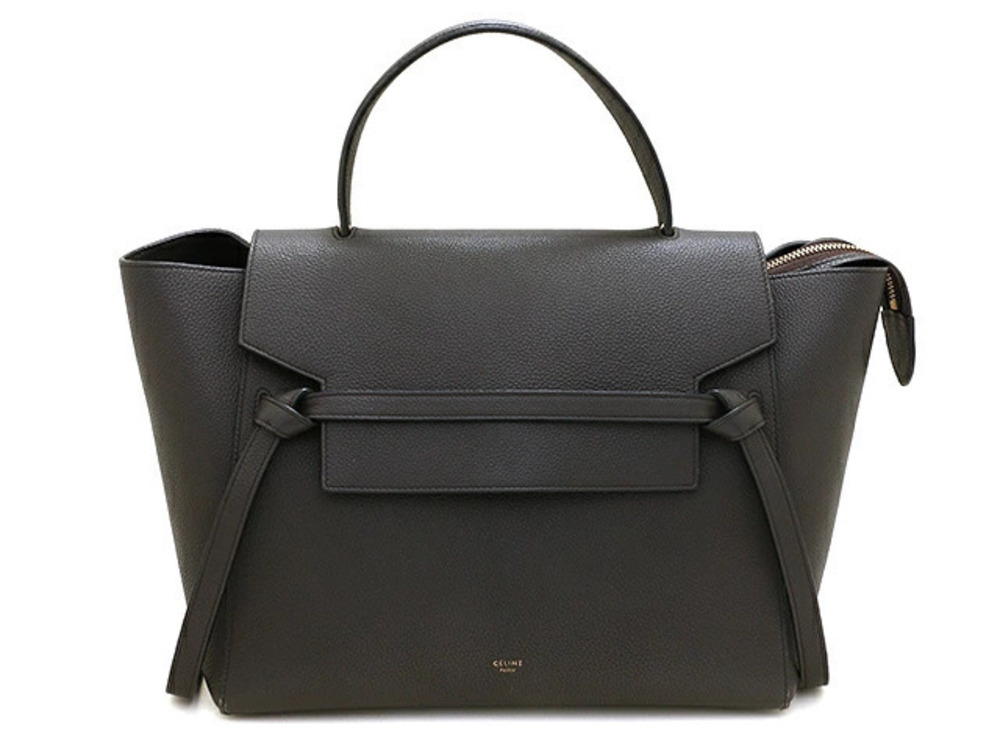 Celine Belt Leather Crossbody Bag Gray Handbag